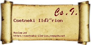 Csetneki Ilárion névjegykártya